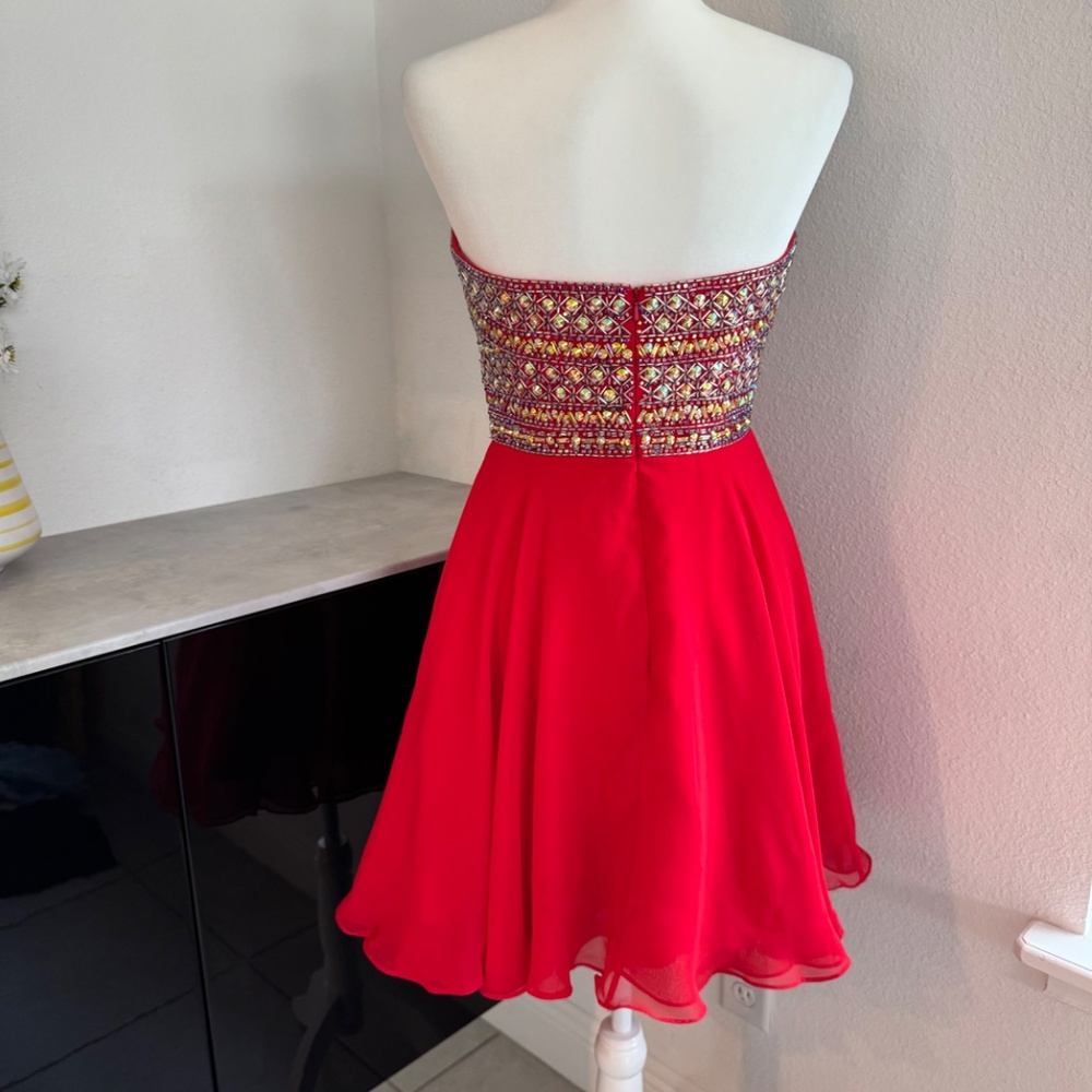 Tony Bowls TS21457 Homecoming Sequin Beaded Strapless Dress Chiffon Size 6 A - Picture 3 of 11